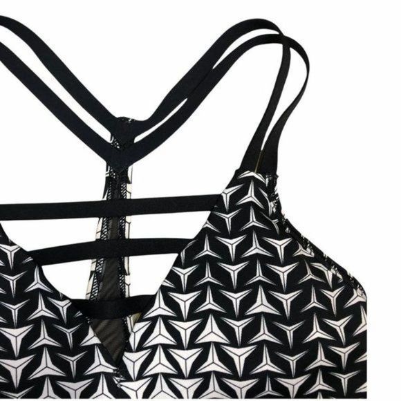 Victoria Secret Sport | Black & White Geometric Print Strappy Sports Bra | XS - Picture 3 of 8